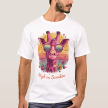 Jirafa Groovy | Camiseta masculina de vibraciones