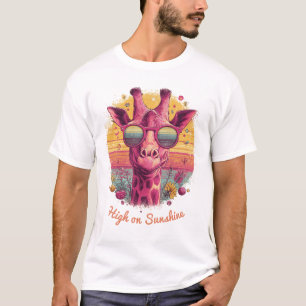 Jirafa Groovy Camiseta masculina de vibraciones