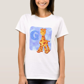 Jirafa linda de las camisetas