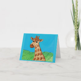 Jirafa por la pequeña tarjeta de felicitación de