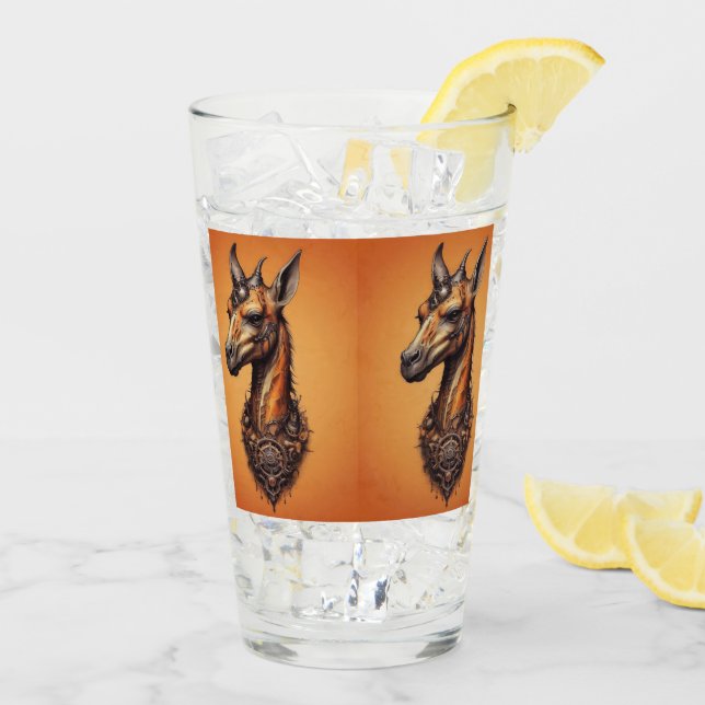 Jirafa Steampunk Naranja, (Reverso (hielo))