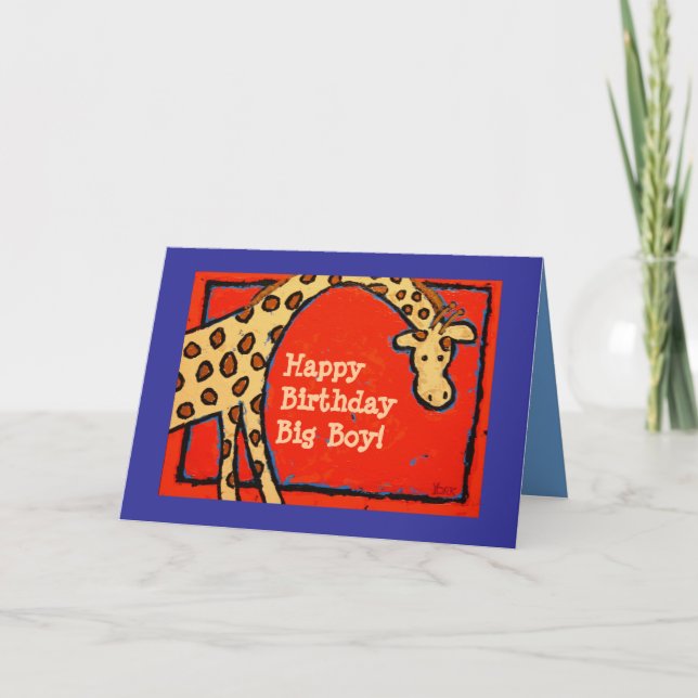 jirafa, tarjeta HappyBirthdayBig Boy (Anverso)