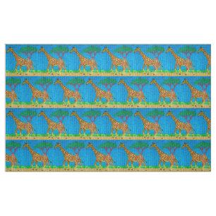 Jirafa - Tela de Twill de Algodón
