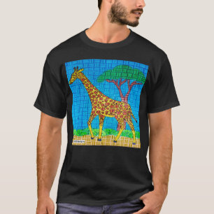 Jirafa (vívida) - Camiseta oscura para hombre