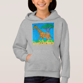 Jirafa (vívida) - Sudadera con capucha para niña