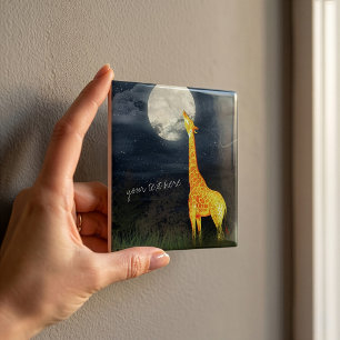 Jirafa y Luna Baldosa de Foto Cerámica Personali