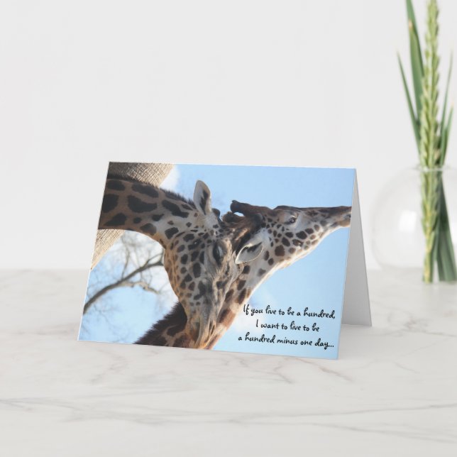 Jirafas dulces, tarjeta del aniversario (Anverso)