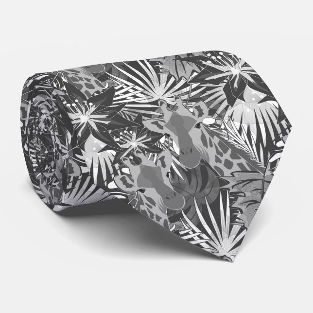 jirafas en el bosque nocturno con corbata de cuell (Enrollado)