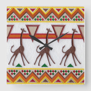 Jirafas en reloj de pared de África
