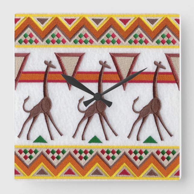 Jirafas en reloj de pared de África (Anverso)