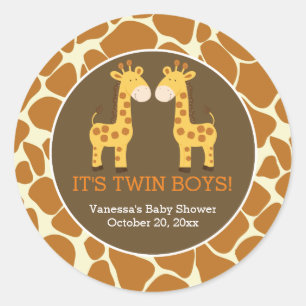 Jirafas Gemelas con Calcomanía de Estampado de Jir