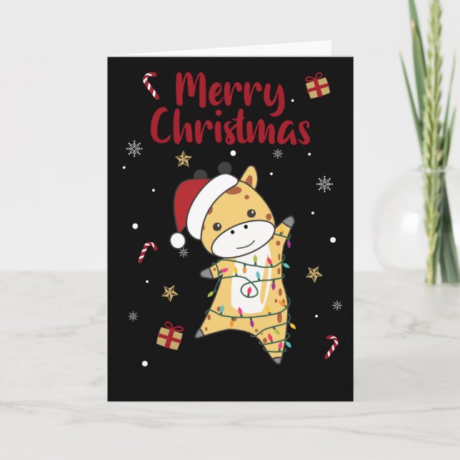 Jirafas Navidad Jirafas Animales de Invierno (Anverso)