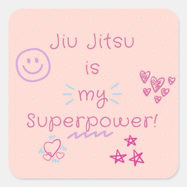 Jiu Jitsu es mi superpotencia! diseño pegatina ros (Anverso)