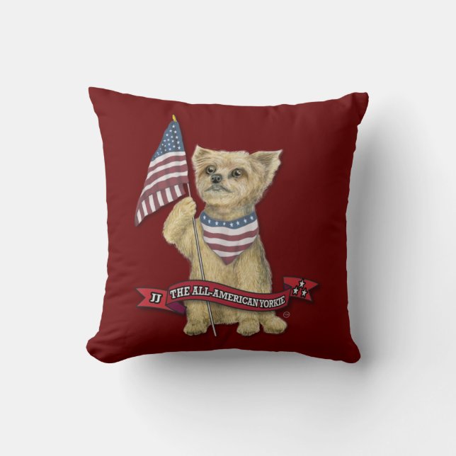 JJ El Cojín decorativo Yorkie All-American (Anverso)