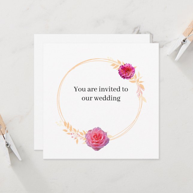 JKG Miel Dore Wedding Invitation (Anverso/Reverso In Situ)