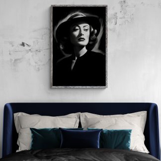 Joan Crawford noir, poster de impresión en blanco