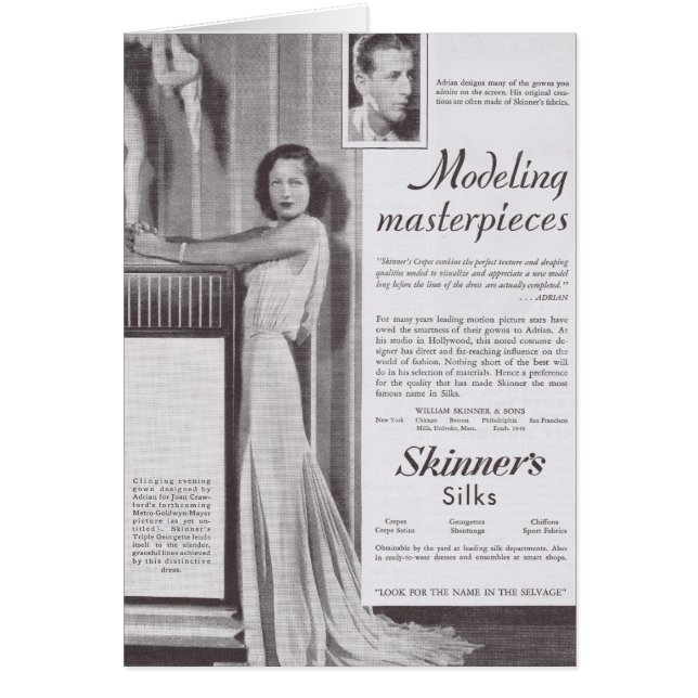 JOAN CRAWFORD usando traje de seda ADRIEN (Frente)