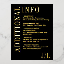 Jocelyn Black Modern Boda Tarjeta de Gabinete