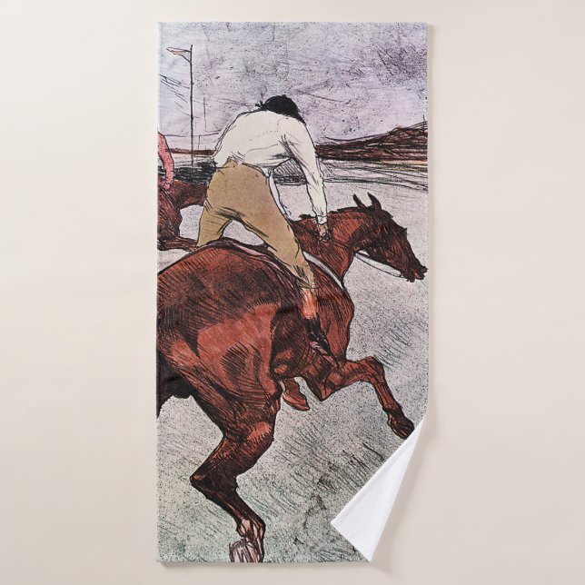 Jockey y caballo de carreras, Lautrec (Toalla de baño)