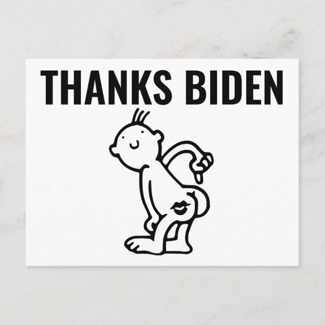 JOE BIDEN FUNNY GRACIAS A LAS Postales DE BUTT (Anverso)