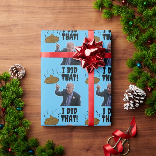 JOE BIDEN FUNNY POOP NAVIDADES LLEVANDO PAPEL (Regalo de vacaciones)