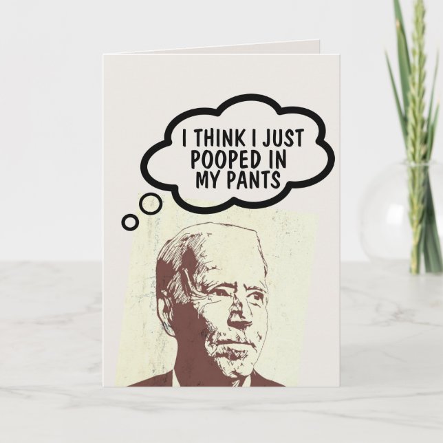 JOE BIDEN FUNNY POOP TARJETAS DE CUMPLEAÑOS (Anverso)