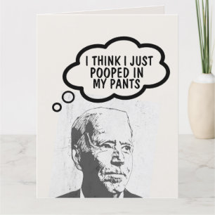 JOE BIDEN FUNNY POOP TARJETAS DE CUMPLEAÑOS