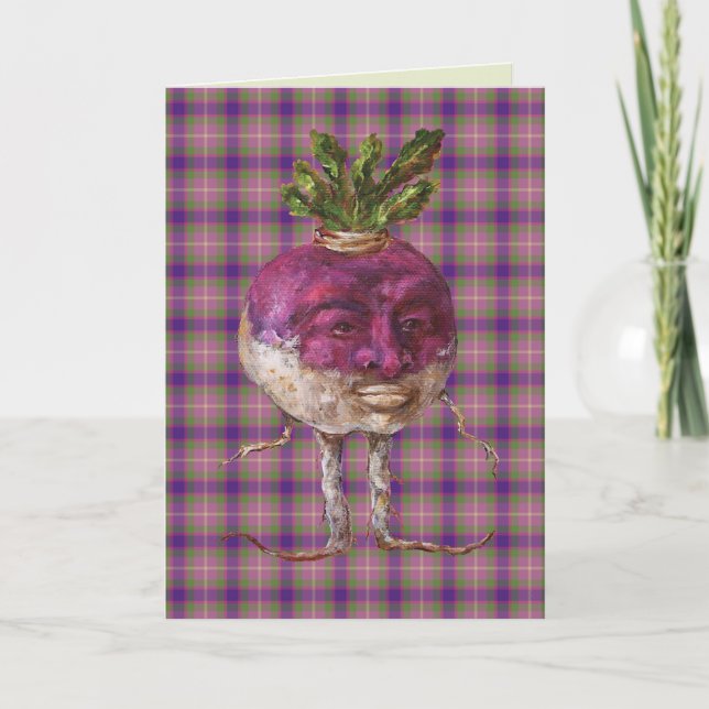 Joe turnip en la tarjeta de plaid (Anverso)