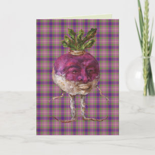 Joe turnip en la tarjeta de plaid