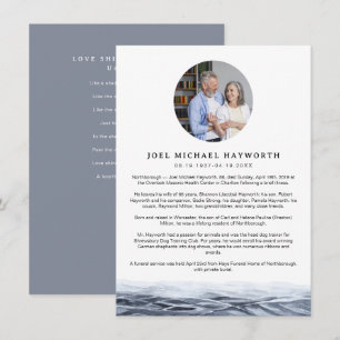JOEL Tarjeta obituaria de fotografía de agua del o