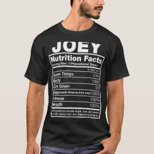Joey Nutrition Hechos Joey Nombre Camisa de Cumple
