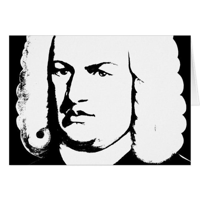Johann Sebastian Bach abstrakt en Schwarz und weiß (Anverso (Horizontal))