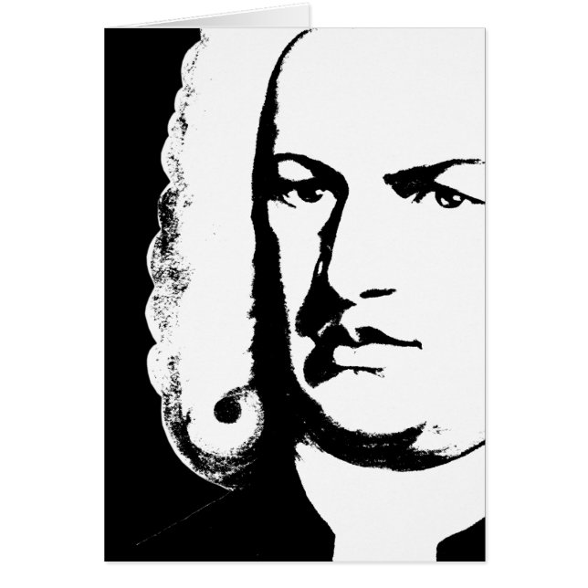 Johann Sebastian Bach abstrakt en Schwarz und weiß (Frente)