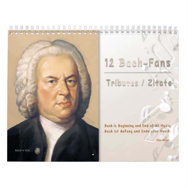 Johann Sebastian Bach calendario + Citas, tributo/ (Tapa)