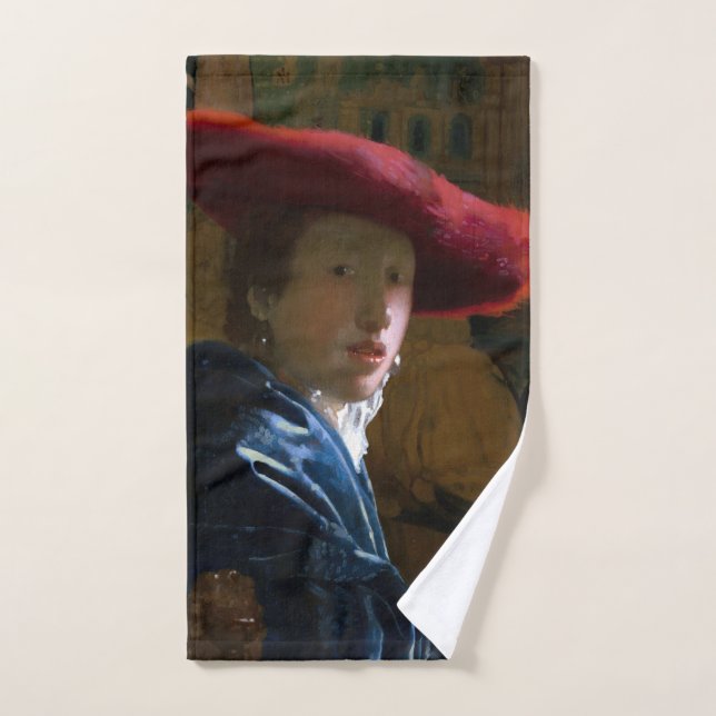 Johannes Vermeer - Chica con un Gorra rojo (Toalla de mano)