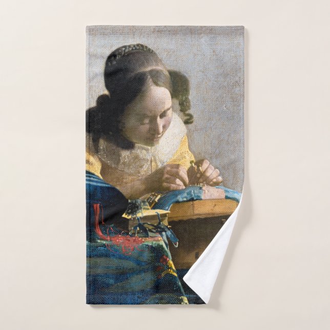 Johannes Vermeer - El Lacemaker (Toalla de mano)