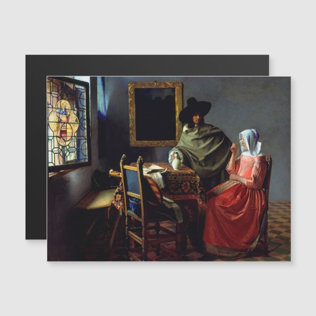 Johannes Vermeer - La tarjeta magnética del vidrio (Anverso/Reverso)