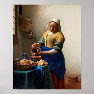 Johannes Vermeer. Sirena de leche. Arte fino vinta
