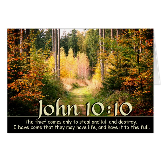 John 10 10 Verso de la Biblia, Camino del bosque d (Anverso (Horizontal))
