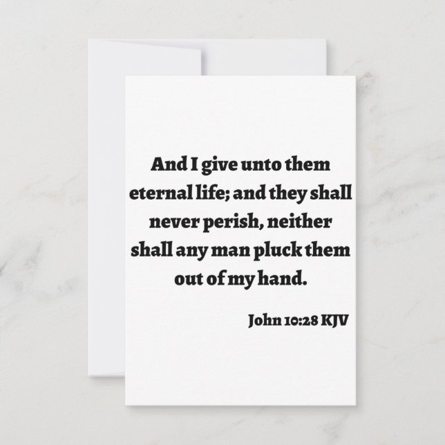 John 10:28 KJV Biblia Verse Tarjeta de felicitació (Anverso)