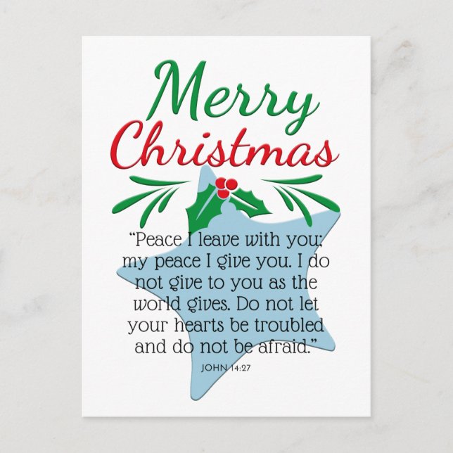 John 14:27 Feliz Navidad Pastel Estrella Azul (Anverso)