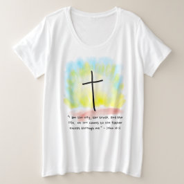 JOHN 14:6 Camiseta de tamaño superior para mujeres
