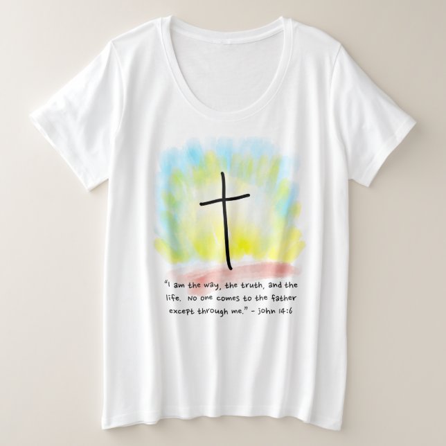 JOHN 14:6 Camiseta de tamaño superior para mujeres (Anverso del diseño)