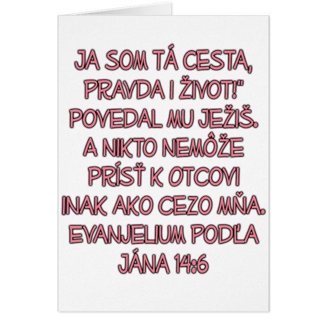 John 14:6 Eslovaco (Frente)