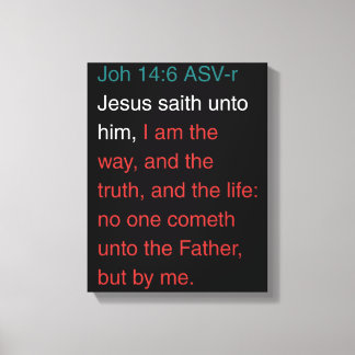 John 14:6 Impresión en lienzo ASV | Arte de pared