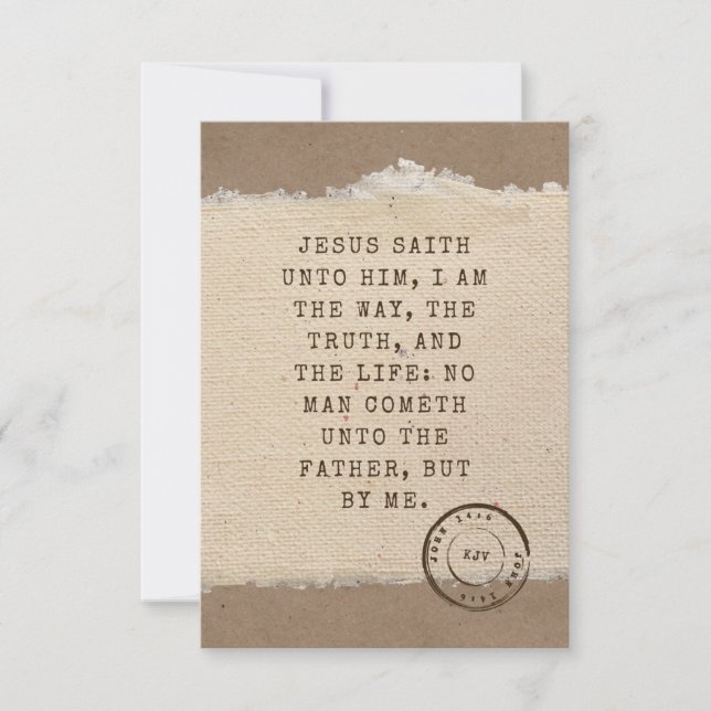 John 14:6 KJV Biblia Verse Pic Tarjeta de felicita (Anverso)
