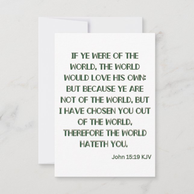 John 15:19 KJV Biblia Verse Tarjeta de felicitació (Anverso)