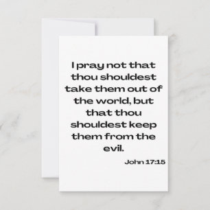 John 17:15 KJV Biblia Verse Tarjeta de felicitació