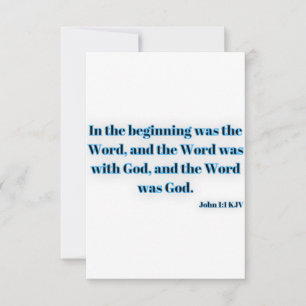 John 1:1 Tarjeta de saludo plana Verse Bible de KJ