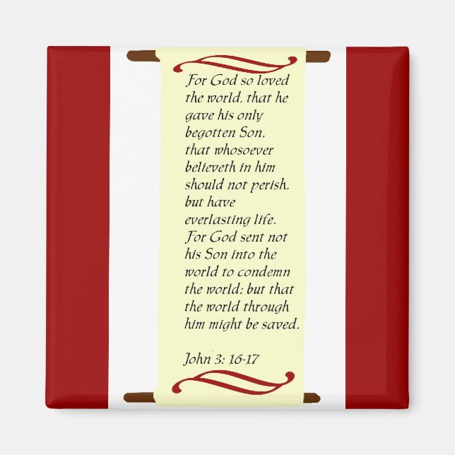 John 3:16- 17 imán (Frente)